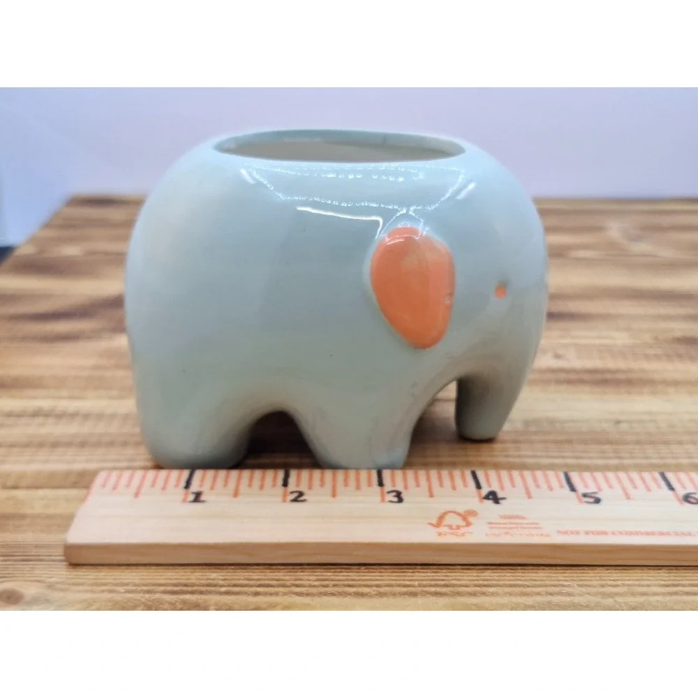 Ceramic Elephant‎ Plant Holder 4 In X 4 In Planter Succulent Pot Cute Home Decor